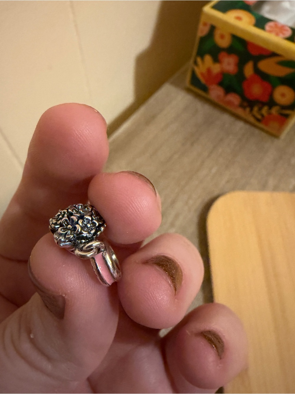Set of 3 Floral Themed Pandora Charms - Picture 7 of 7